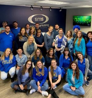 A Year of Giving Senior Marketing Specialists Dress in Blue Day