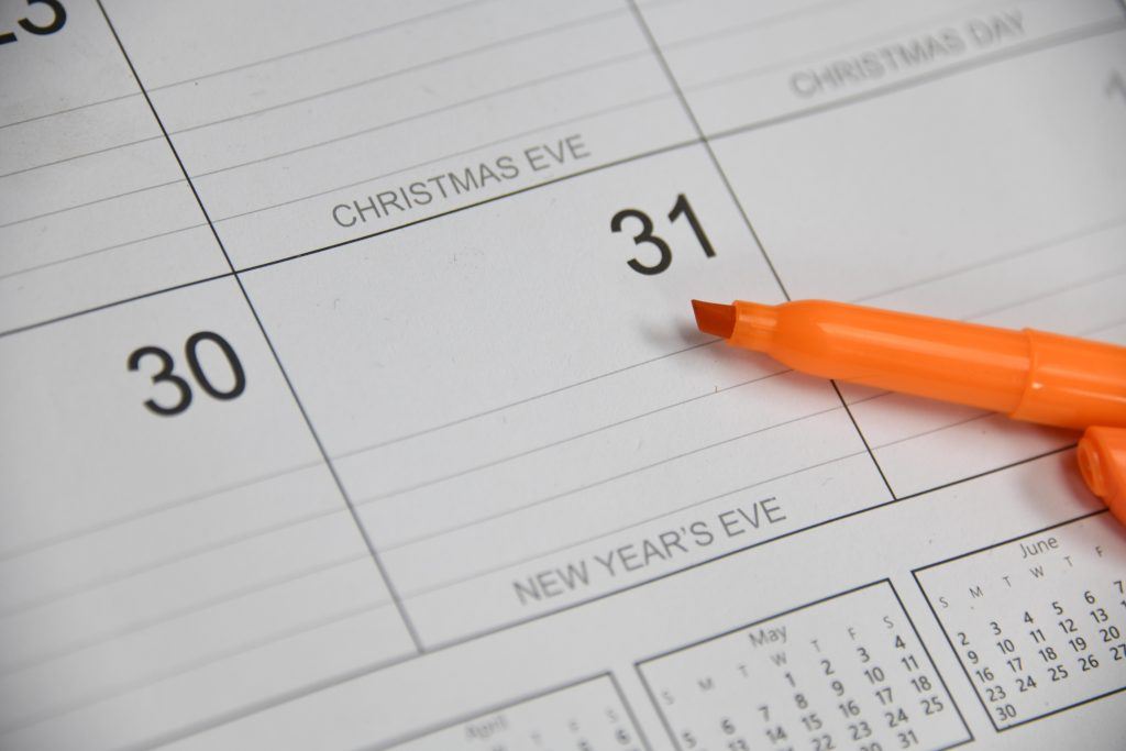 new year's eve calendar